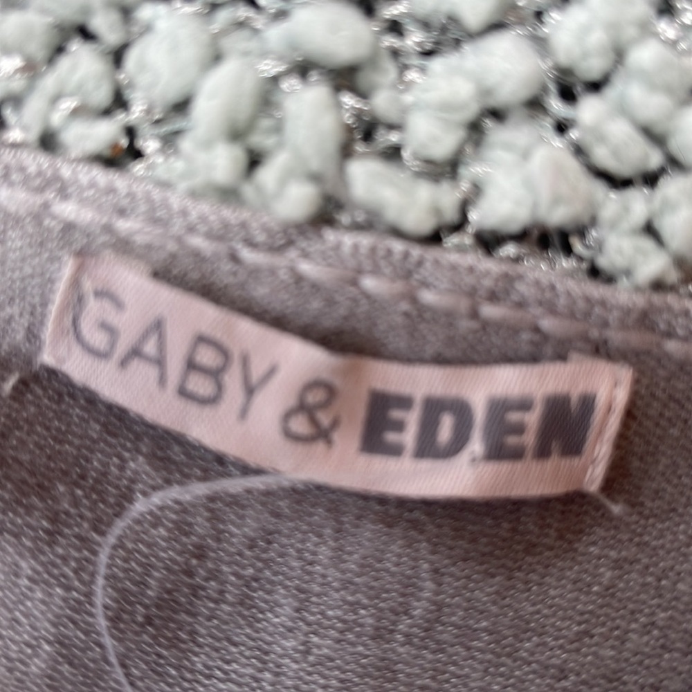 Gabby & Eden Popcorn Embellished Cowl Neck Urban Grey Sweater NWT - Picture 4 of 4
